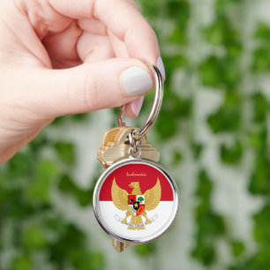 Indonesian flag, emblem & Indonesia holiday /sport Key Ring