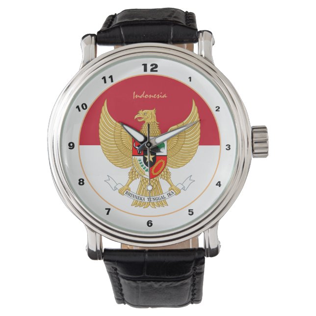 Indonesian Flag watch, Indonesia fashion / sports Watch (Front)