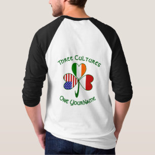 Indonesian Irish American Flag Shamrock Personal T-Shirt