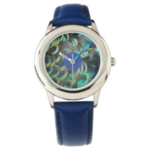 Indonesian Peacock Feathers Pattern Kids Watch