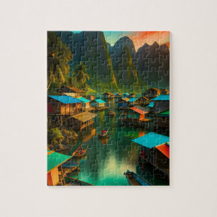 Indonesian Small Fishing Village Jigsaw Puzzle