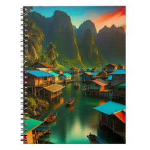 Indonesian Small Fishing Village Notebook