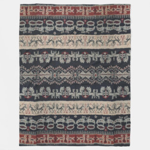 Indonesian Tribal Ikat Textiles Weavings Indonesia Fleece Blanket