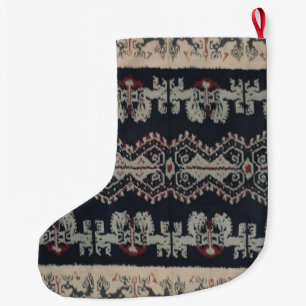 Indonesian Tribal Ikat Textiles Weavings Indonesia Large Christmas Stocking