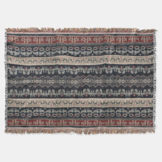 Indonesian Tribal Ikat Textiles Weavings Indonesia Throw Blanket