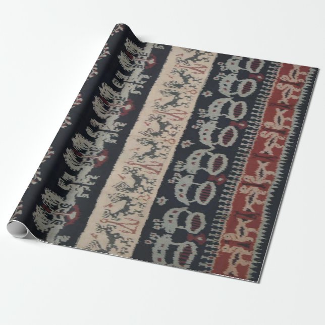 Indonesian Tribal Ikat Textiles Weavings Indonesia Wrapping Paper (Unrolled)