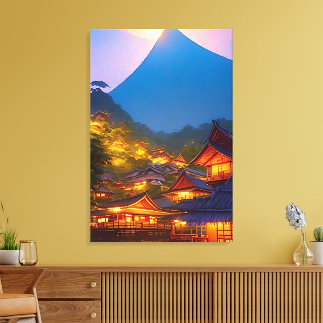 Indonesian Village Sunset  Canvas Print (Insitu(LivingRoom))