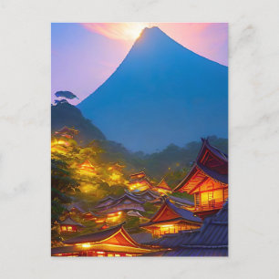 Indonesian Village Sunset  Postcard