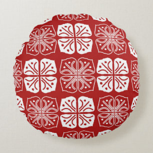 Indonesian vintage batik typical design, combinati round cushion