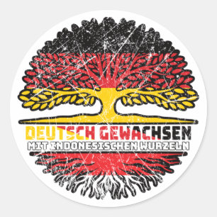 Indonesien Deutsch Deutschland Baum Classic Round Sticker