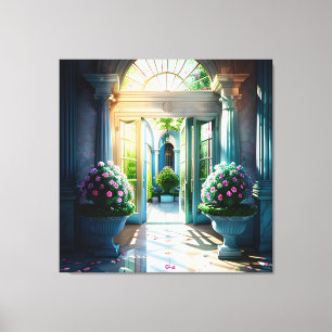 Indoor and Outdoor Fountain Garden Beautiful 3 Canvas Print