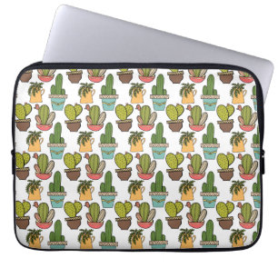 Indoor Cactus & Succulents In Pots Pattern Laptop Sleeve