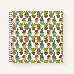 Indoor Cactus & Succulents In Pots Pattern Notebook