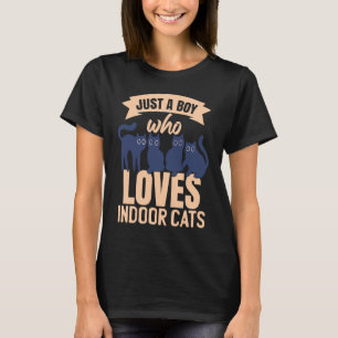 Indoor Cat Boys Pet Kitty Kitten Indoor Cat T-Shirt