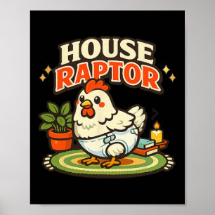 Indoor Chicken Diaper Dino Chicken Cartoon Design Poster