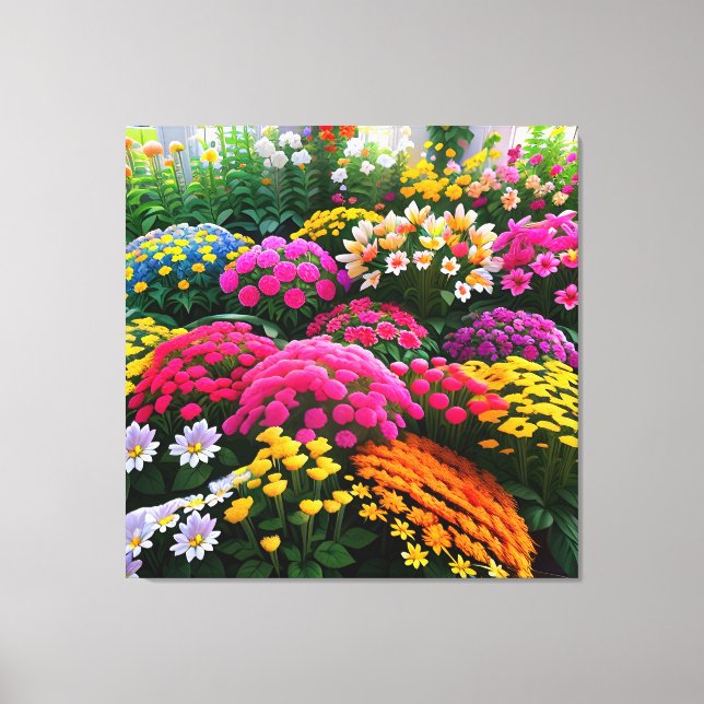 Indoor Flower Garden Canvas Print (Front)