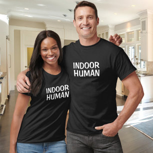 Indoor Human Bold Text Typography T-Shirt
