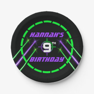 Indoor Laser Tag Beams Birthday Party Paper Plate
