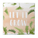 Indoor Oasis | Let it Grow Tile<br><div class="desc">Enjoy this fresh creative palm tree typography design on a product or wallart piece to enhance and add to the world around you. Artist: Grace Popp</div>