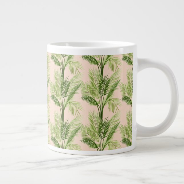 Indoor Oasis | Palm Tree Pattern Large Coffee Mug (Right)