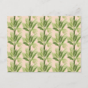 Indoor Oasis   Palm Tree Pattern Postcard