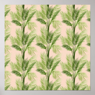 Indoor Oasis Palm Tree Pattern Poster