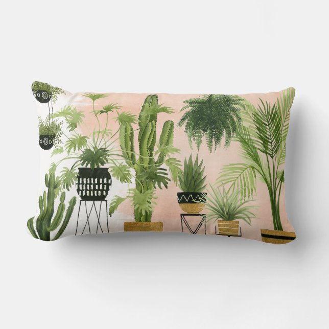 Indoor Oasis | Plant Lineup Lumbar Cushion (Front)