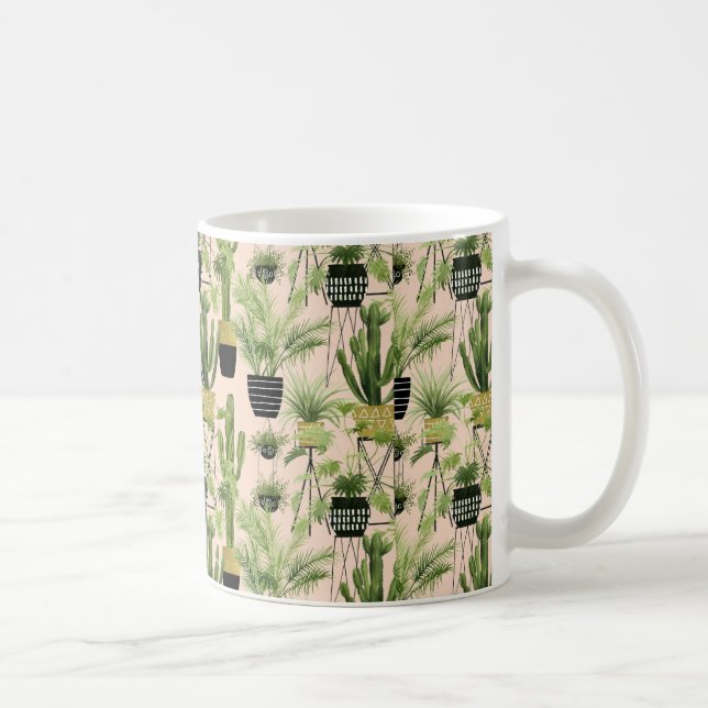 Indoor Oasis | Plant Lineup Pattern Coffee Mug (Right)