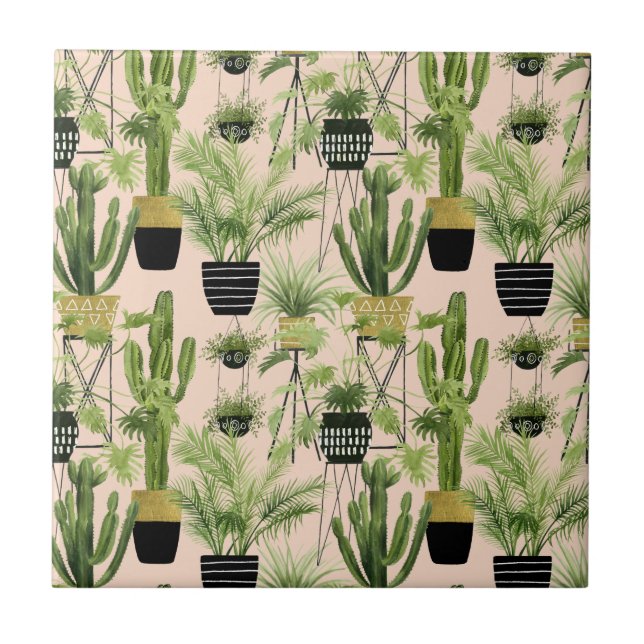 Indoor Oasis | Plant Lineup Pattern Tile (Front)