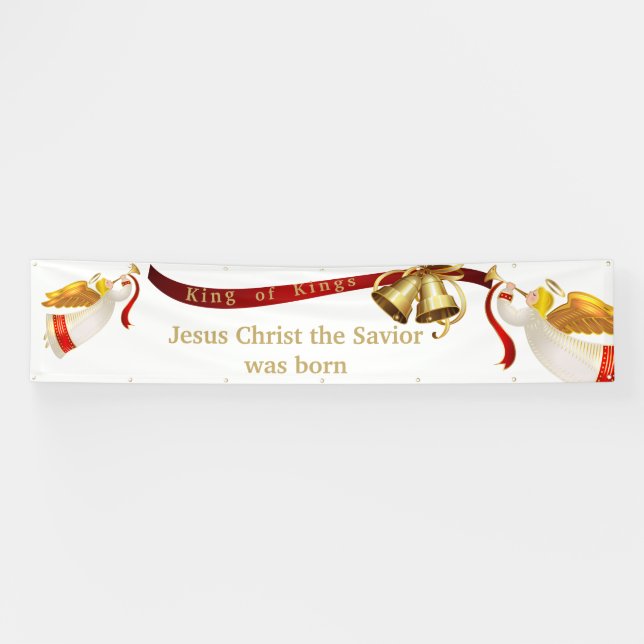 Indoor Outdoor Christmas Banner-King of Kings Banner (Horizontal)
