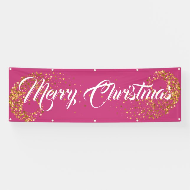 Indoor Outdoor Custom Banner-Merry Christmas Banner (Horizontal)