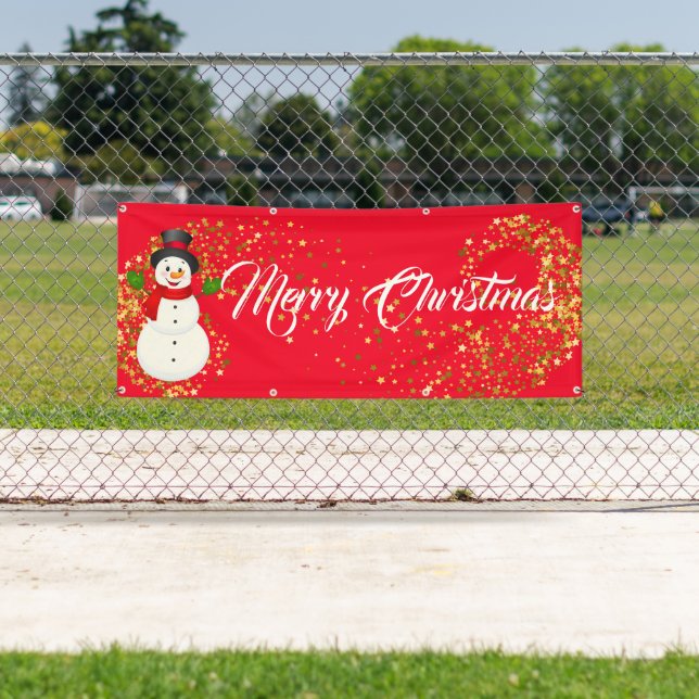 Indoor Outdoor Custom Banner-Merry Christmas Banner (Insitu)