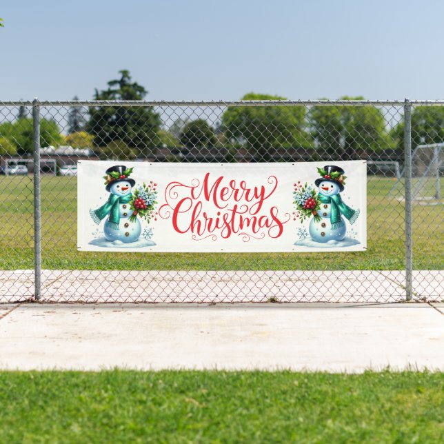 Indoor Outdoor Custom Banner-Merry Christmas Banner (Insitu)