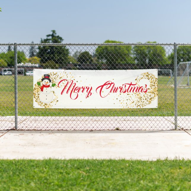 Indoor Outdoor Custom Banner-Merry Christmas Banner (Insitu)