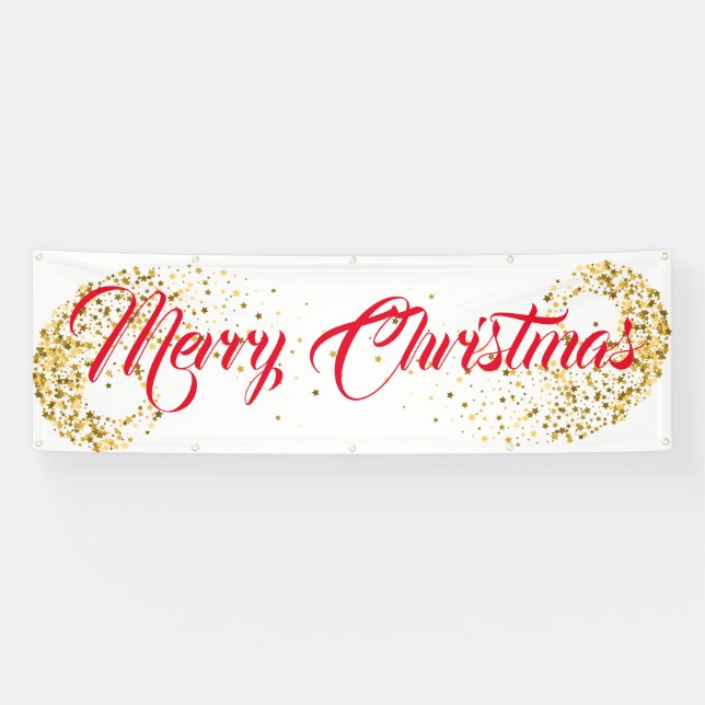 Indoor Outdoor Custom Banner-Merry Christmas Banner (Horizontal)