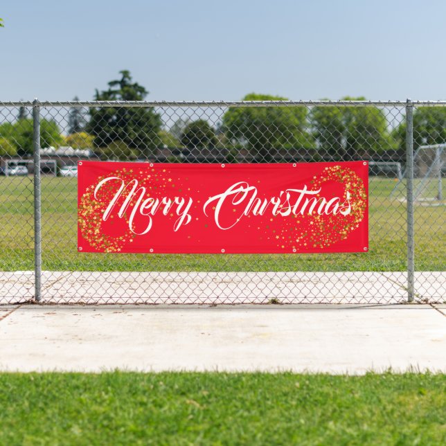 Indoor Outdoor Custom Banner-Merry Christmas Banner (Insitu)