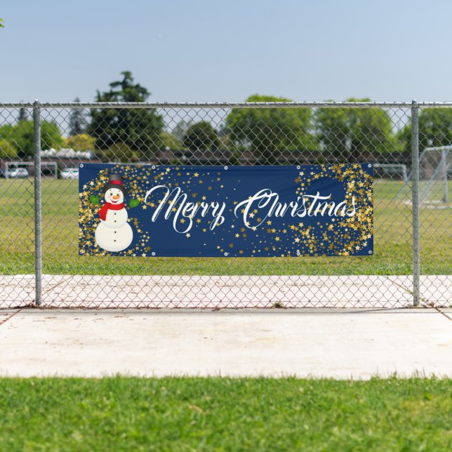 Indoor Outdoor Custom Banner-Merry Christmas Banner (Insitu)