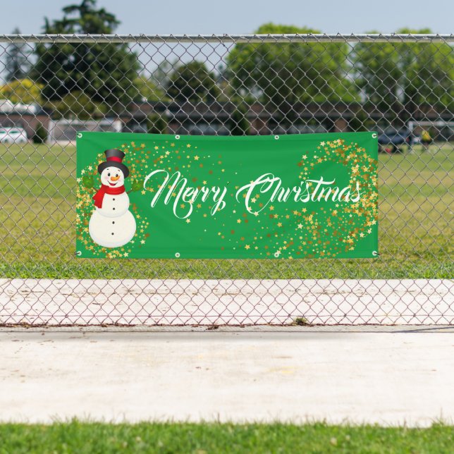 Indoor Outdoor Custom Banner-Merry Christmas Banner (Insitu)