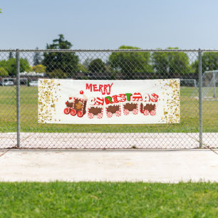 Indoor Outdoor Custom Banner-Merry Christmas Train Banner