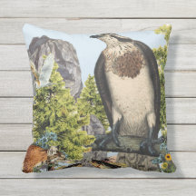 Indoor/Outdoor Osprey Throw Pillow/Customisable