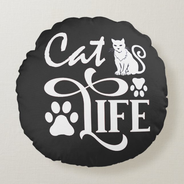 Indoor Pet Kitty Round Cushion (Front)