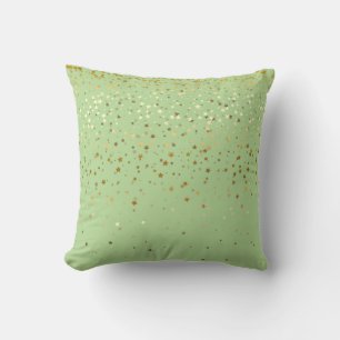 Indoor Petite Golden Stars Square Pillow-Apple Cushion