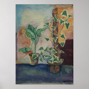 Indoor Plants Watercolor Wall Art