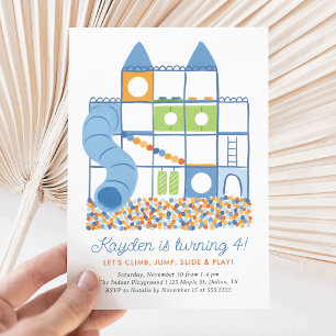 Indoor Playground Kids Birthday Invitation