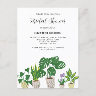 Indoor Potted Plants Bridal Shower Greenery  Postcard