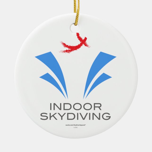 Indoor Skydiving Ceramic Tree Decoration (Front)