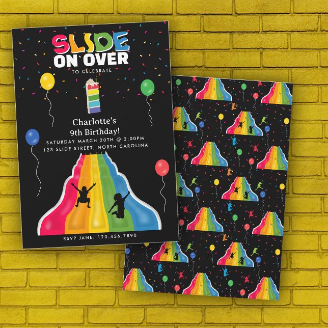 Indoor Slide Park Kids Playground Birthday Party Invitation (Indoor Slide Park Kids Playground Birthday Party Invitation)