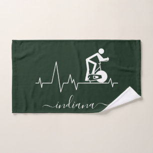 Indoor Spinning Cycle Heartbeat Bikers Hand Towel