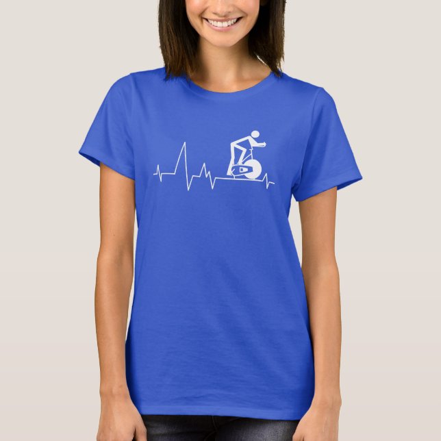 Indoor Spinning Cycle Heartbeat Cute Birthday T-Shirt (Front)