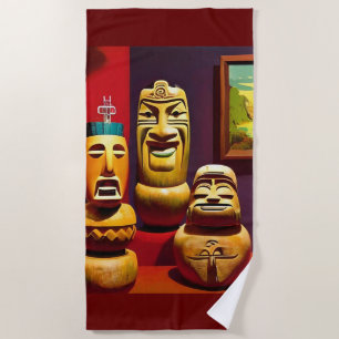 Indoor Tiki Life Ken Gauge Art Beach Towel